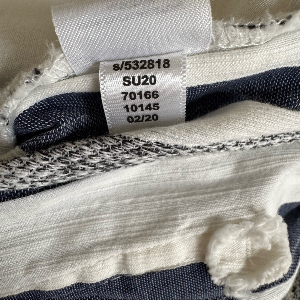 LOFT Outlet Navy White Striped Wide Leg Crop Pants Small - Picture 14 of 15